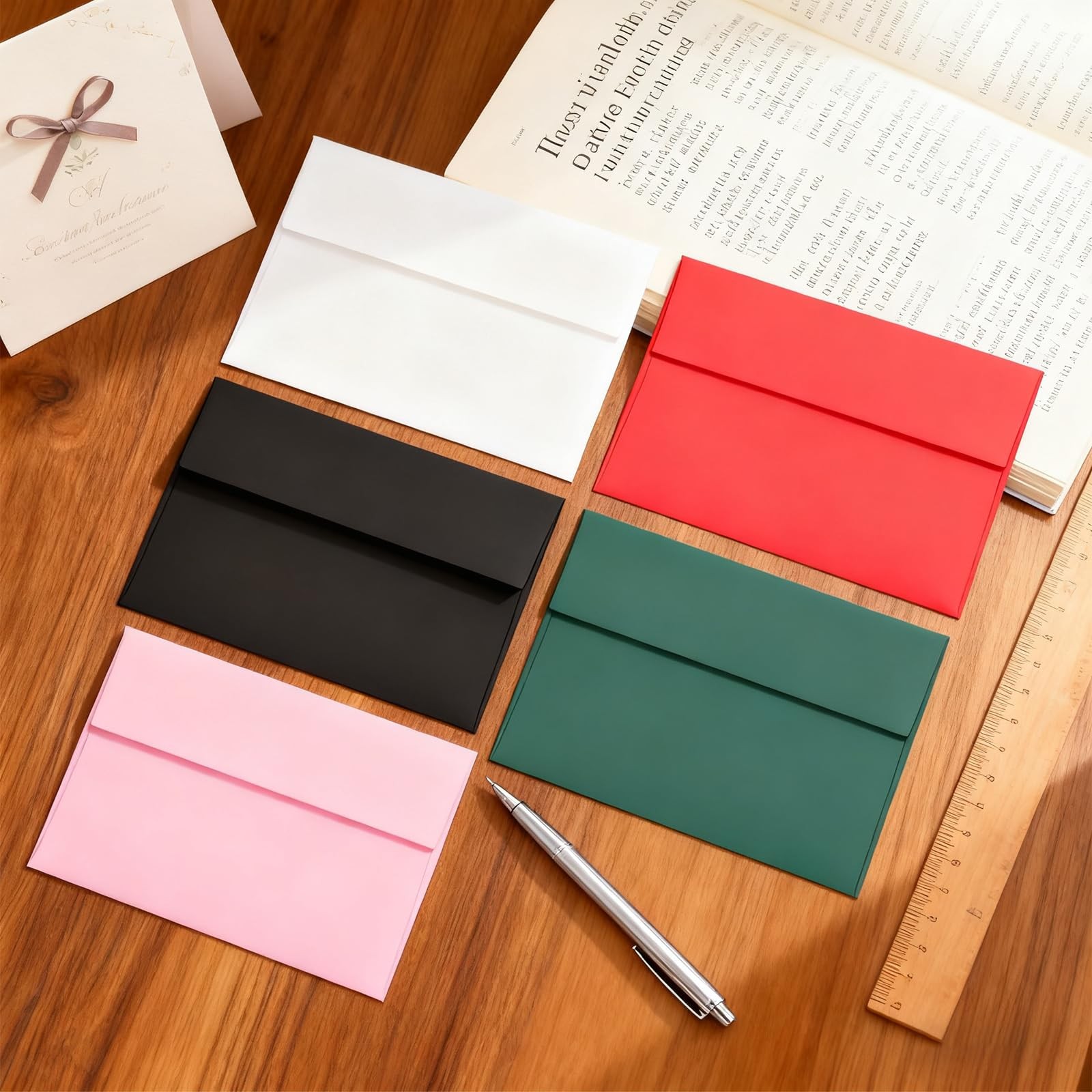 100 Pack Pink 5×7 Envelopes A7 Invitation Self Seal For Greeting Cards