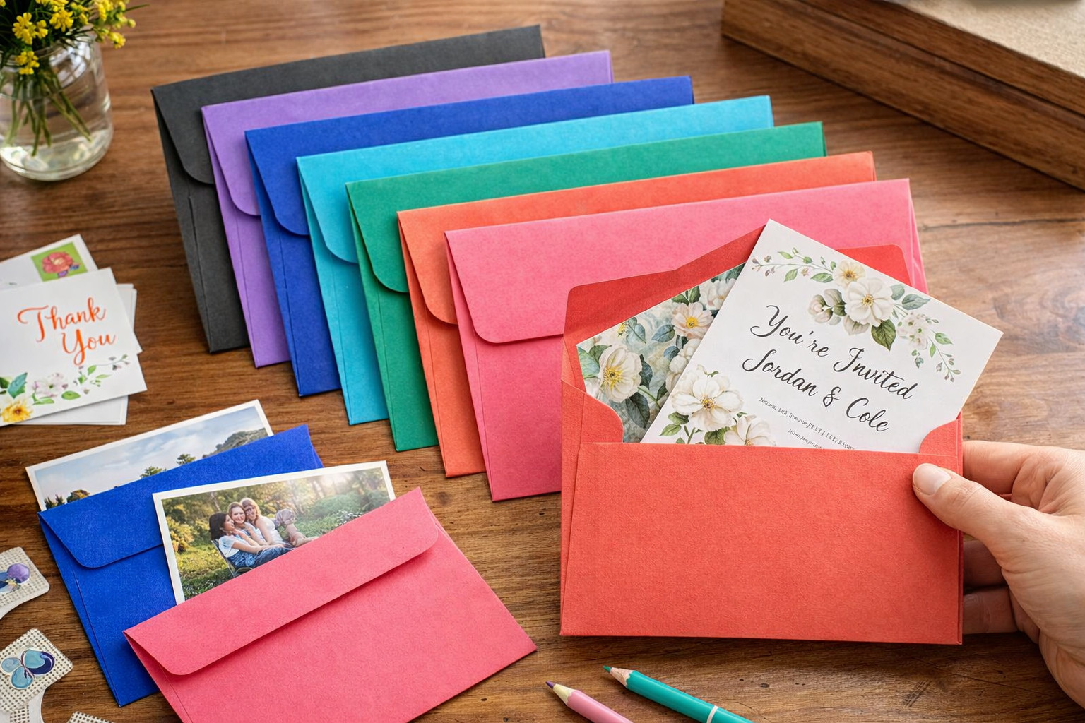 100 Pack Colored 5X7 Mailing Envelopes, A7 Size for Invitations, Greeting Cards