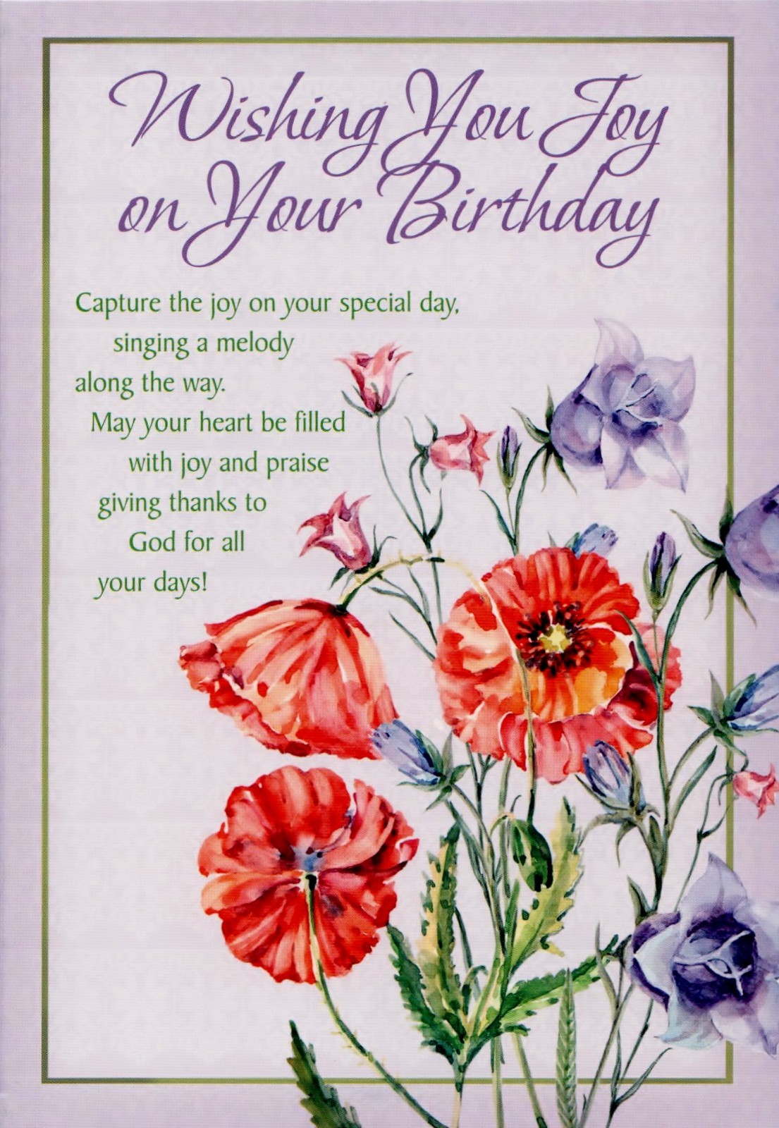 Birthday Bless Your Day Colorful Flowers Christian With Scripture Greeting Card
