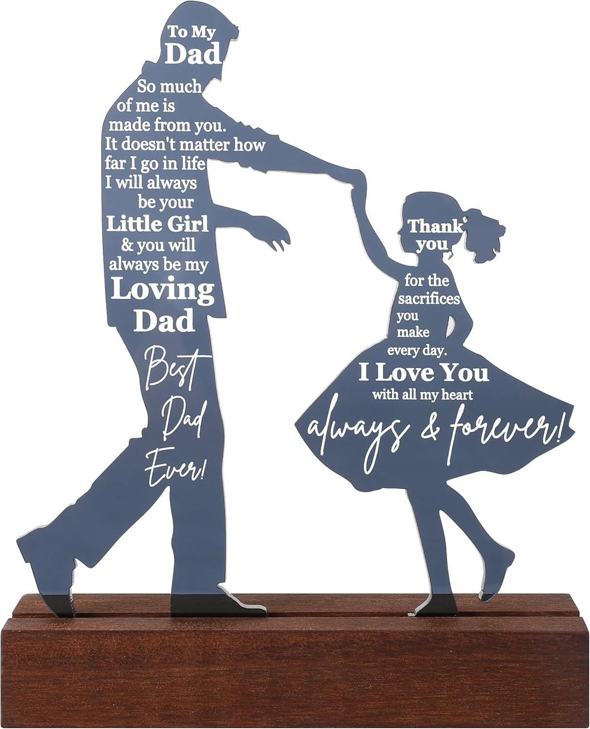 Sentimental Acrylic Plaque Dad Gift from Daughter Step Papa Desk Decor