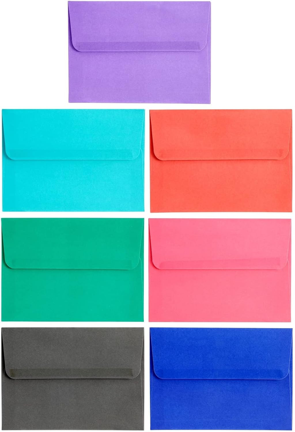 Vibrant 100 Pack A7 Colored 5×7 Envelopes for Invitations & Cards