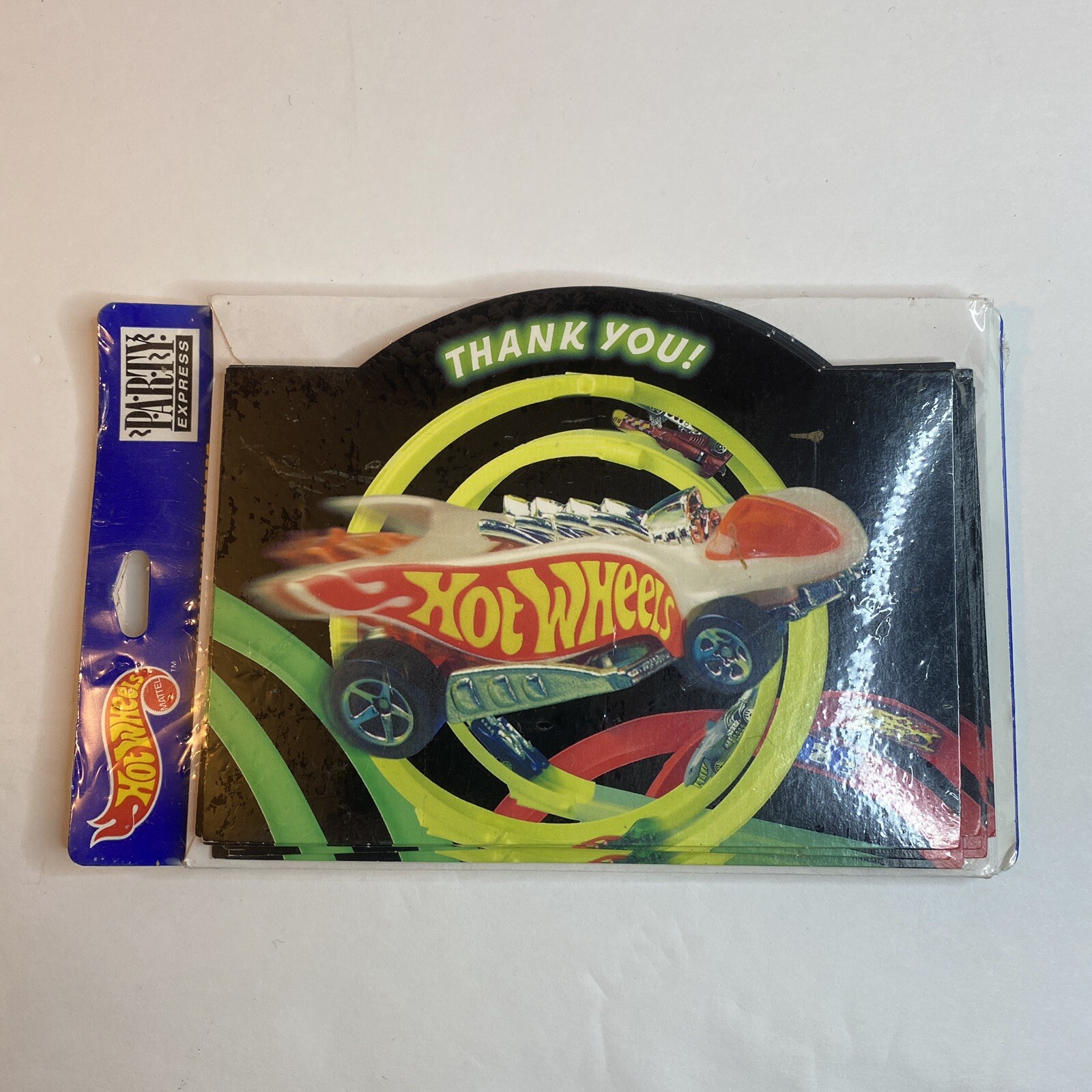 1998 VTG Party Express Hot Wheels Birthday Party 8 Thank You Notes Inside Blank