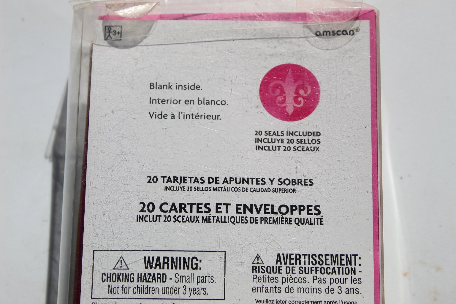 Amscan Paris Notecards & Envelopes Set 20-Count with Foil Seals