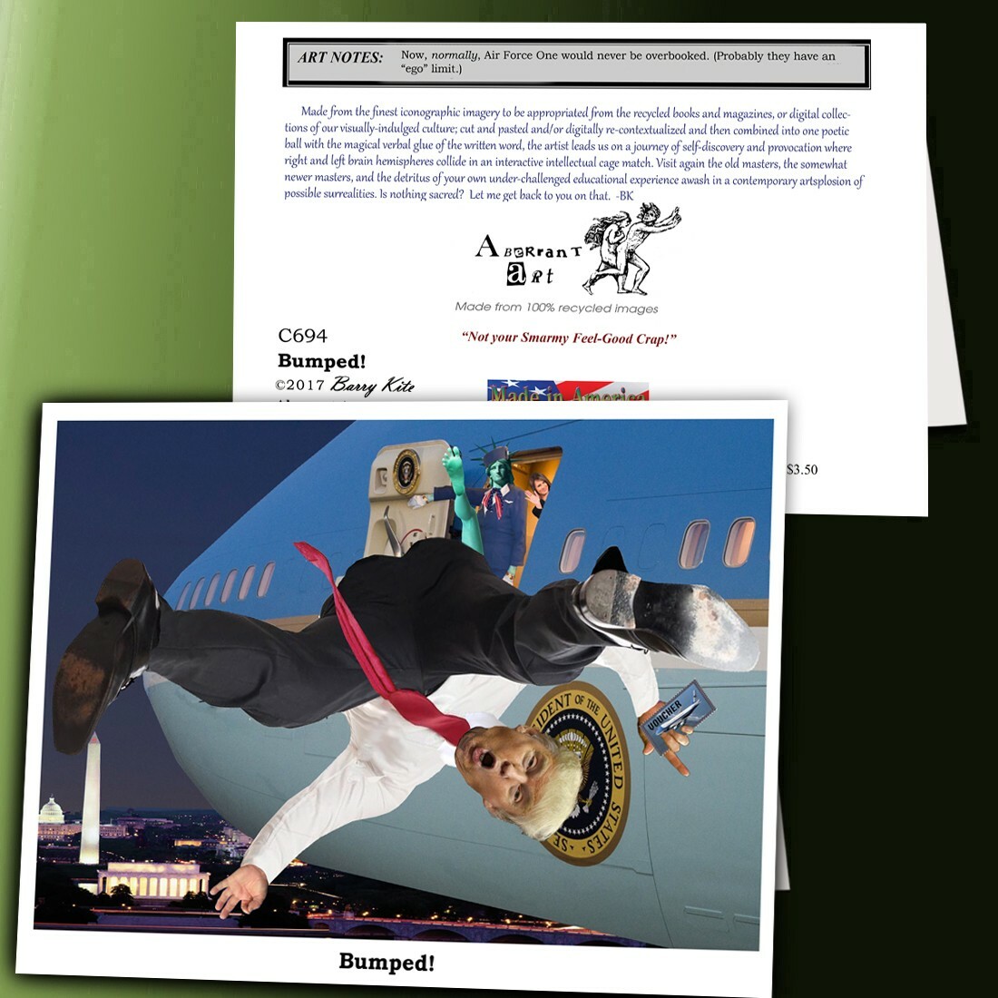 TRUMP Cards from Aberrant Art: 12 (Blank Inside) CARDS- 5X7 /envelopes