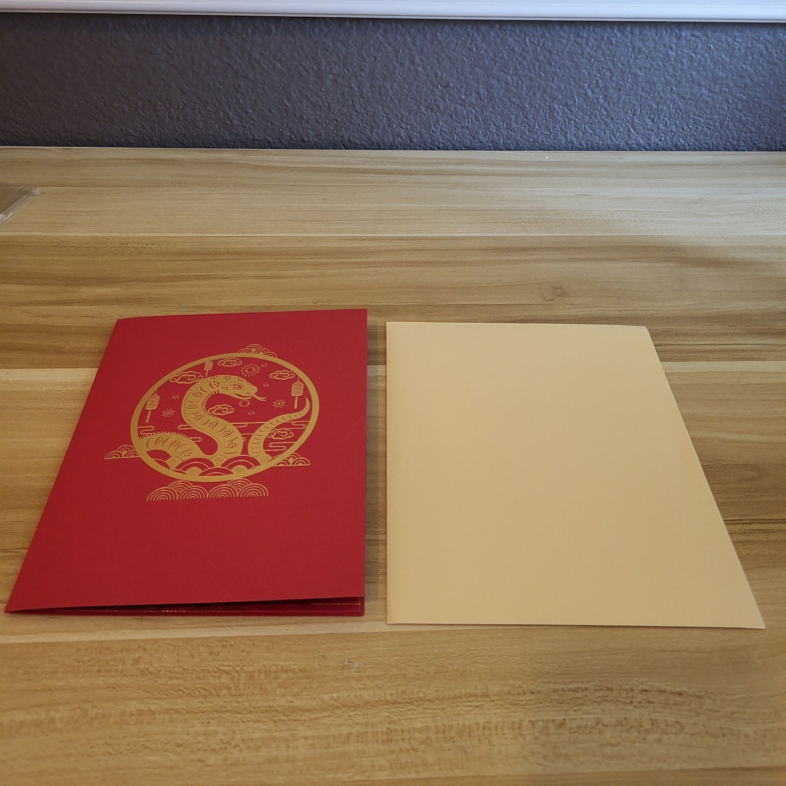 Chinese Year Of The Snake 2025 3D Pop Up Greeting Card
