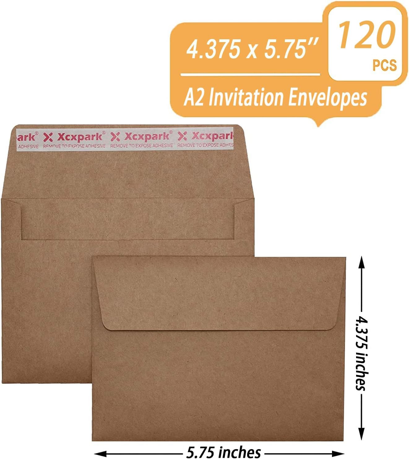 120 Qty Printable A2 Invitation Envelopes 4.375 X 5.75 Cards, Self Seal 120GSM B