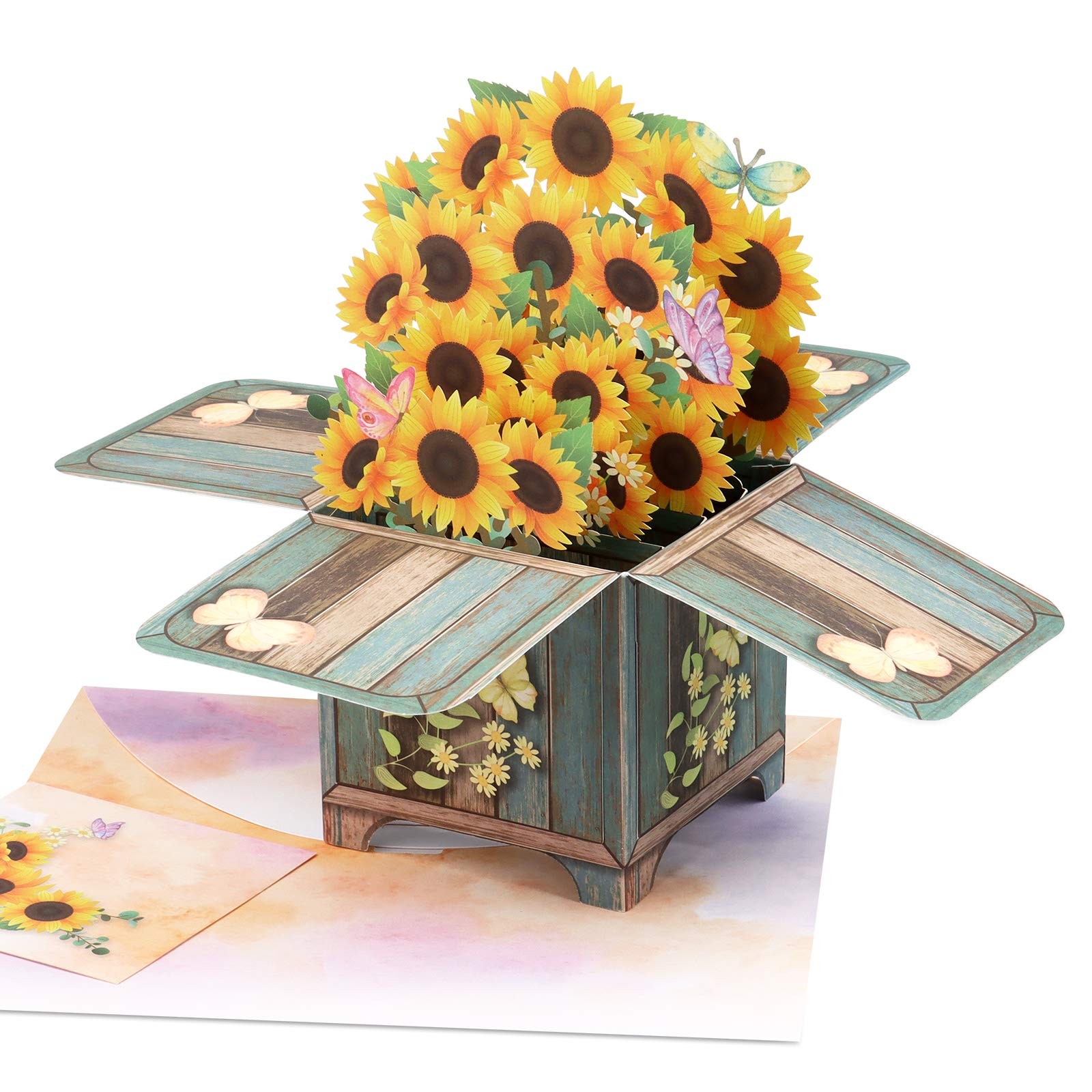 Giiffu 3D Sunflower 7.1 inches x 6.3 inches, Bouquet Pop Up Card