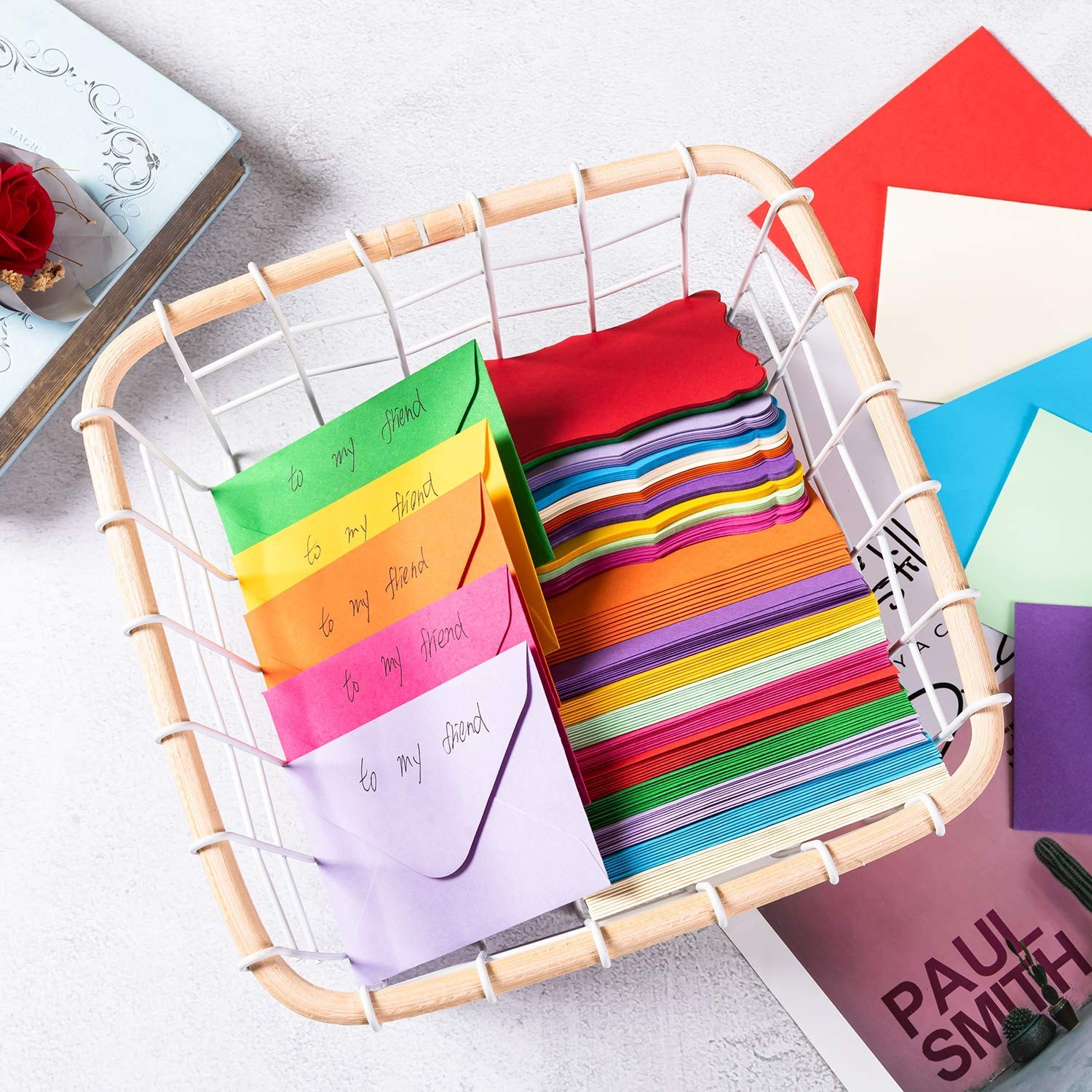 Mini Envelopes 100 Pack, Blank Cards, Small Self Seal Envelopes, 4X2.7
