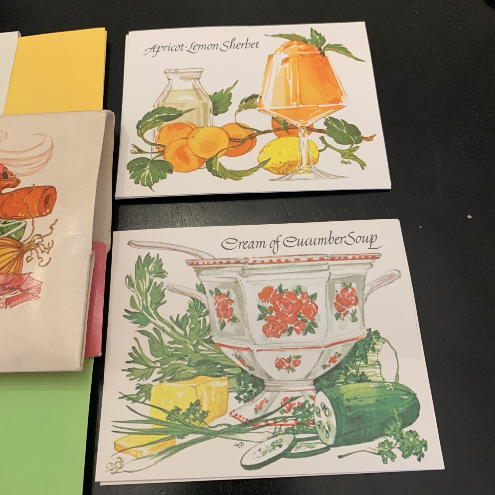 Vintage Current Inc Gourmet Recipe Blank Note Cards 12 Pack 1970s