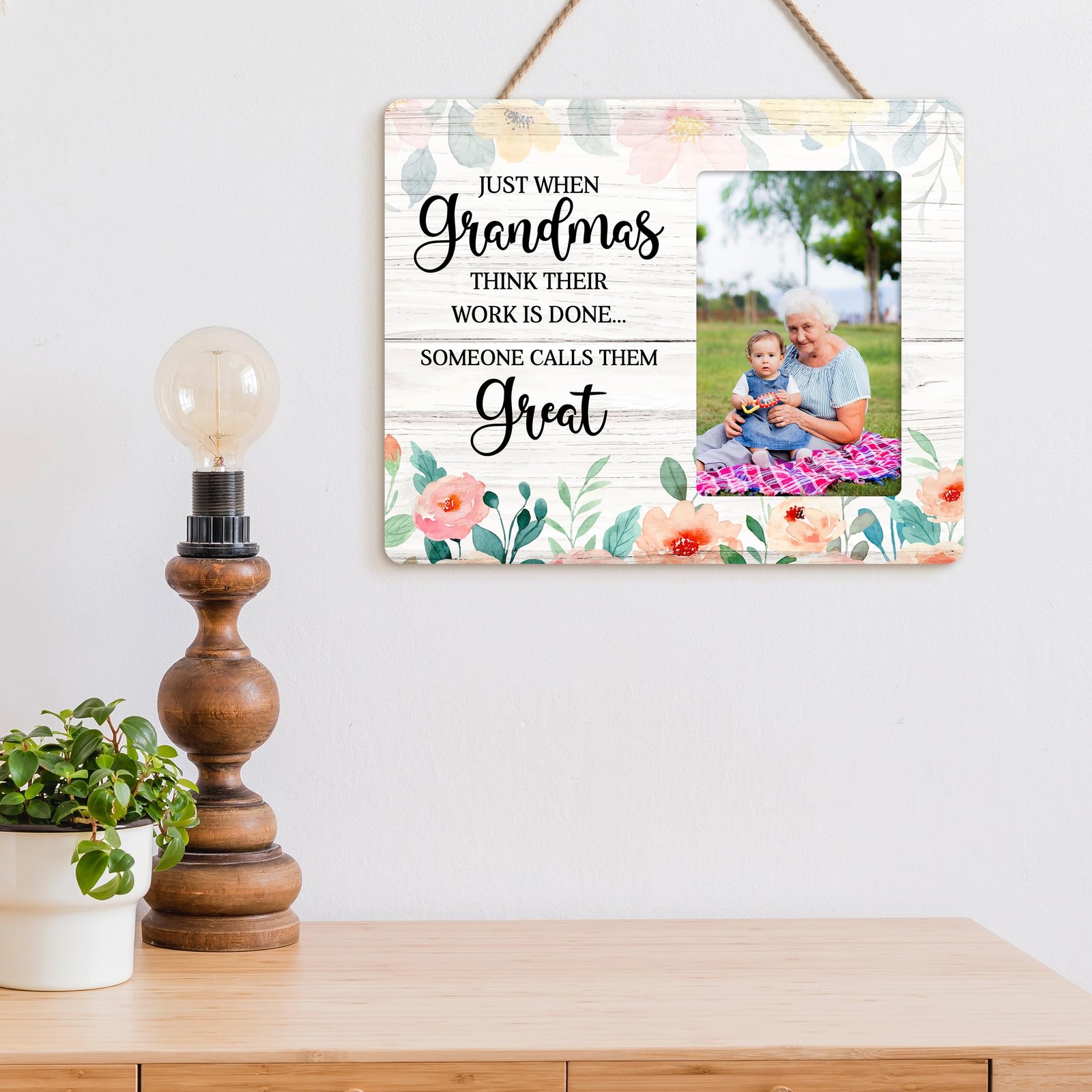Baby Announcement Picture Frame Pregnancy Gifts Grandma Wooden 4×6 Inch Photo