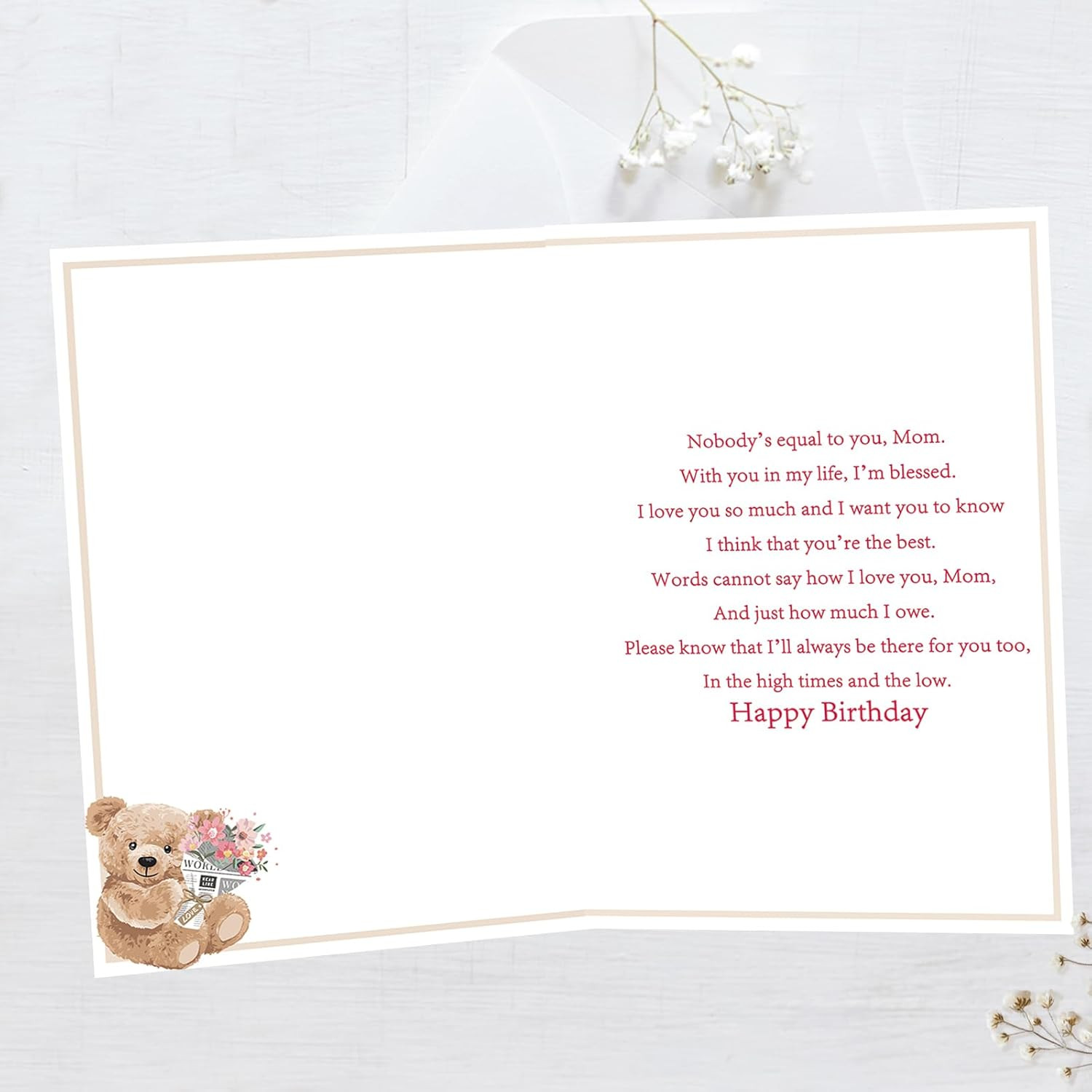 Birthday Card for Mom | Happy Mom Birthday Gifts from Daughter Son Kids | Mother