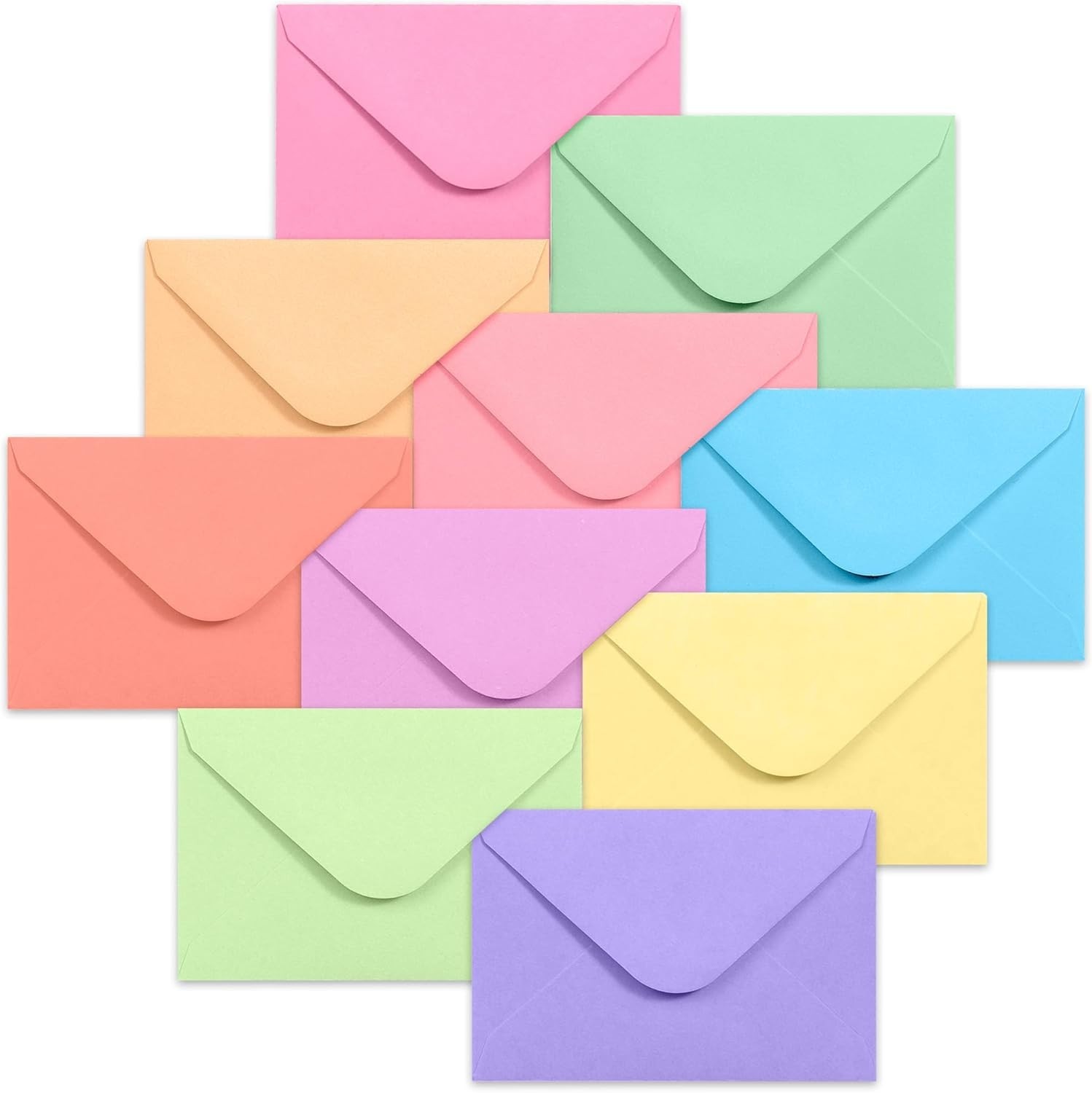 Versatile 4×2.7 Inch Mini Envelopes – 100 Count in Colorful Pastels for Gifting