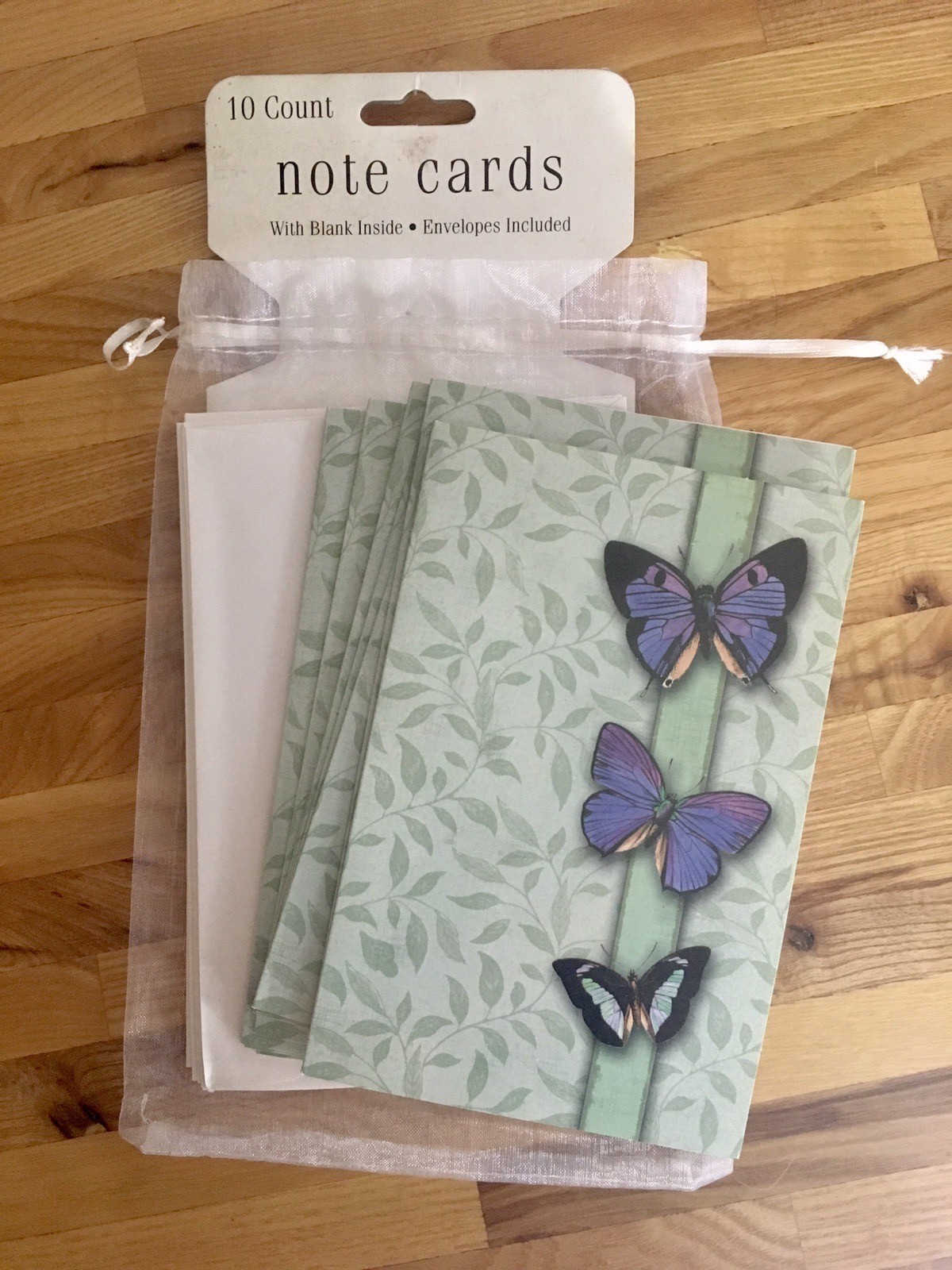 Butterfly Theme Blank Gift Cards 10pk 6” X 4” W/ Envelopes