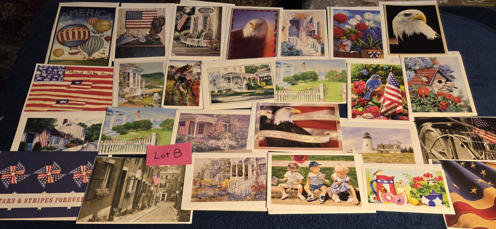 Large Lot of 38 Assorted PATRIOTIC Greeting Note Cards with Envelopes Lot B