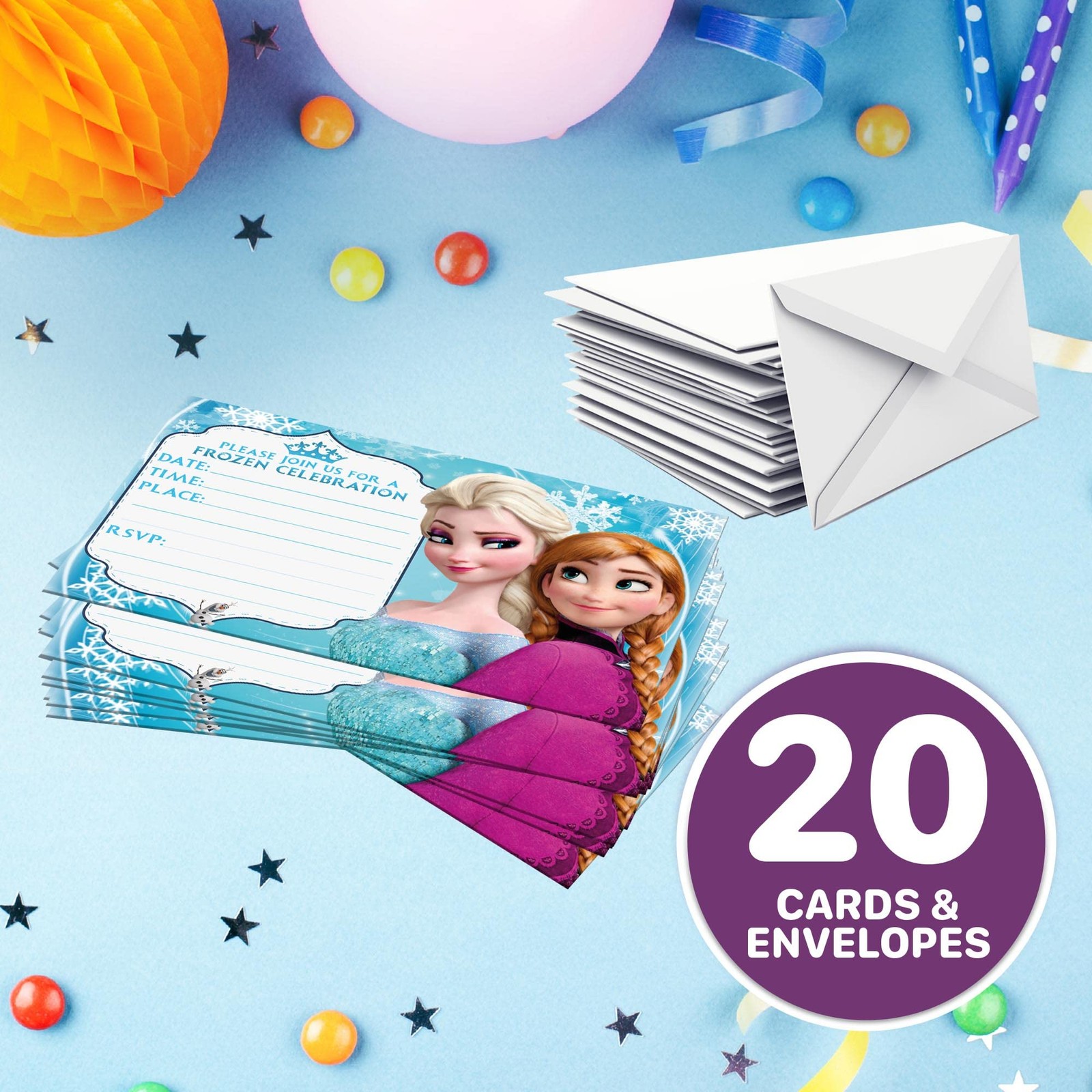 40 PCS Winter Wonderland Birthday Invitations Envelopes 6×4 Inch FillIn Cards