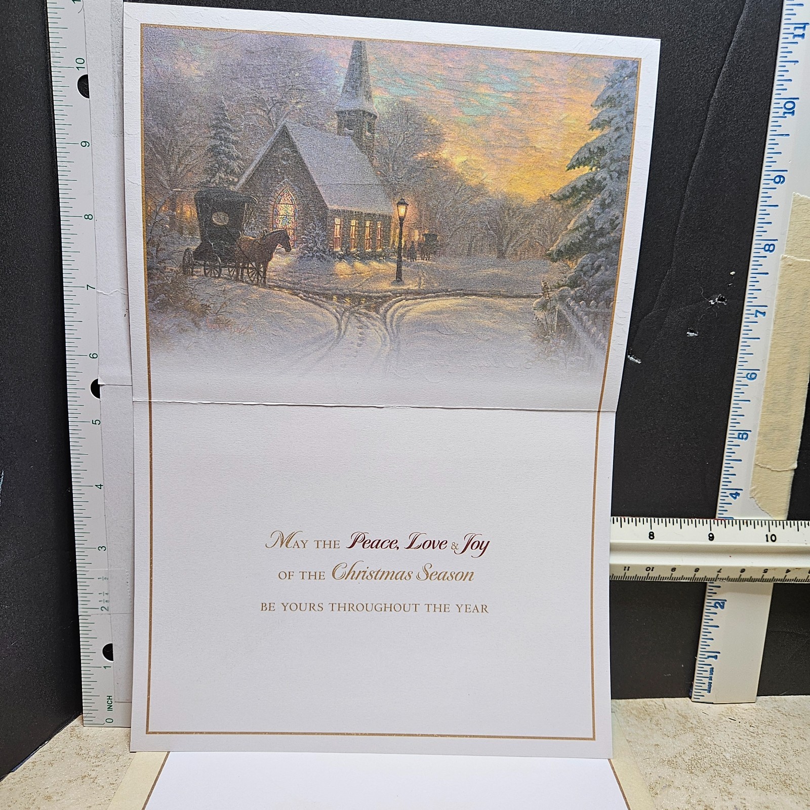CHRISTMAS BLESSINGS Christmas Card & Envelope 7.5″ x 5.5″ Church Scene