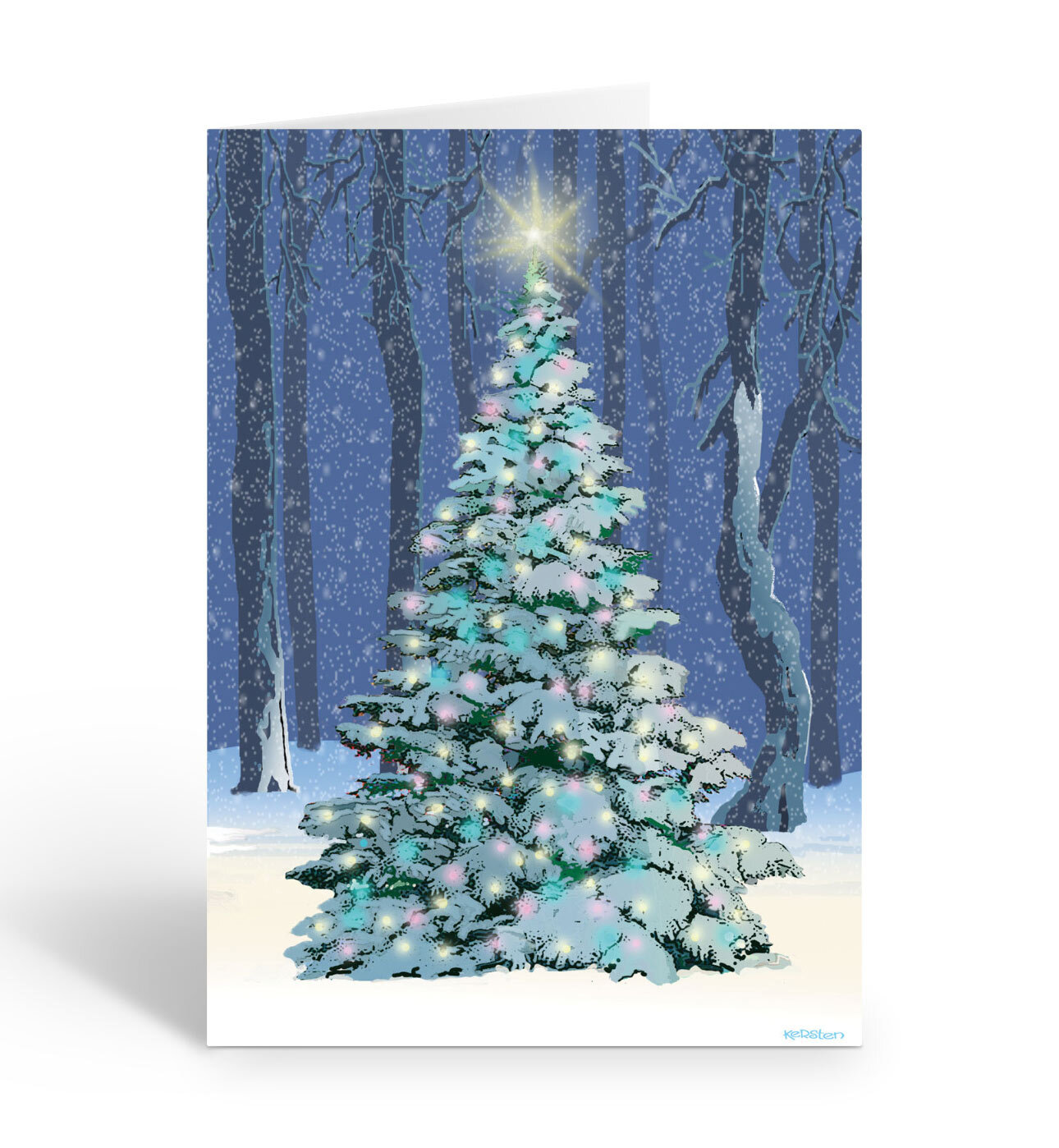 Christmas Winter Tree Hoiday Card – 18 Cards & 19 Envelopes