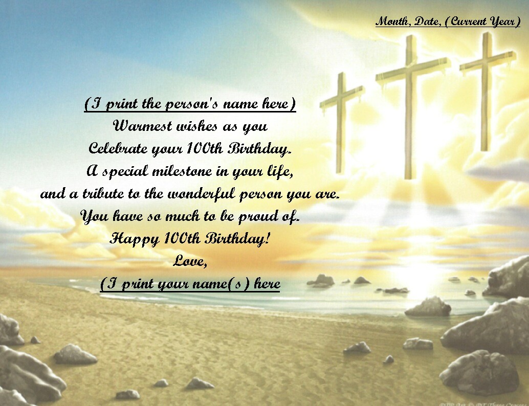 (See all 37 styles)Personalized Poem Gift 4 that Special Persons 100th Birthday