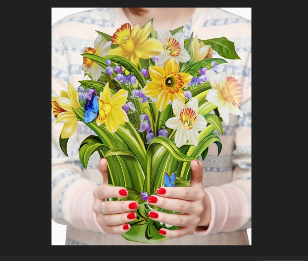 3D POPUP CARD-Flower Greeting Card 12″ Bundle with Envelope and Blank Note Card