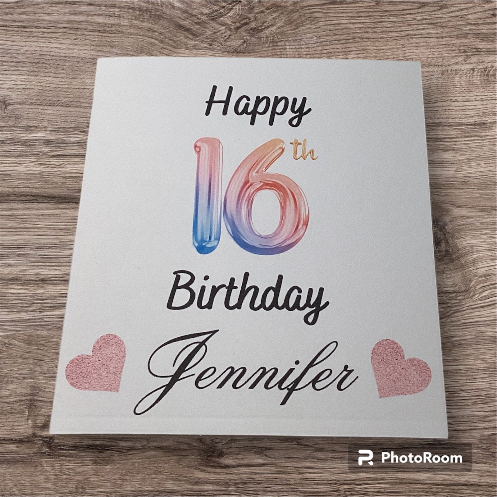 4 1/2 X 5 Inches Happy 16th Birthday Greeting Card Personalized HM