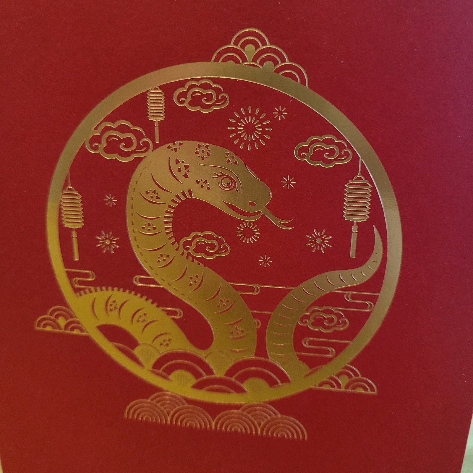 Chinese Year Of The Snake 2025 3D Pop Up Greeting Card