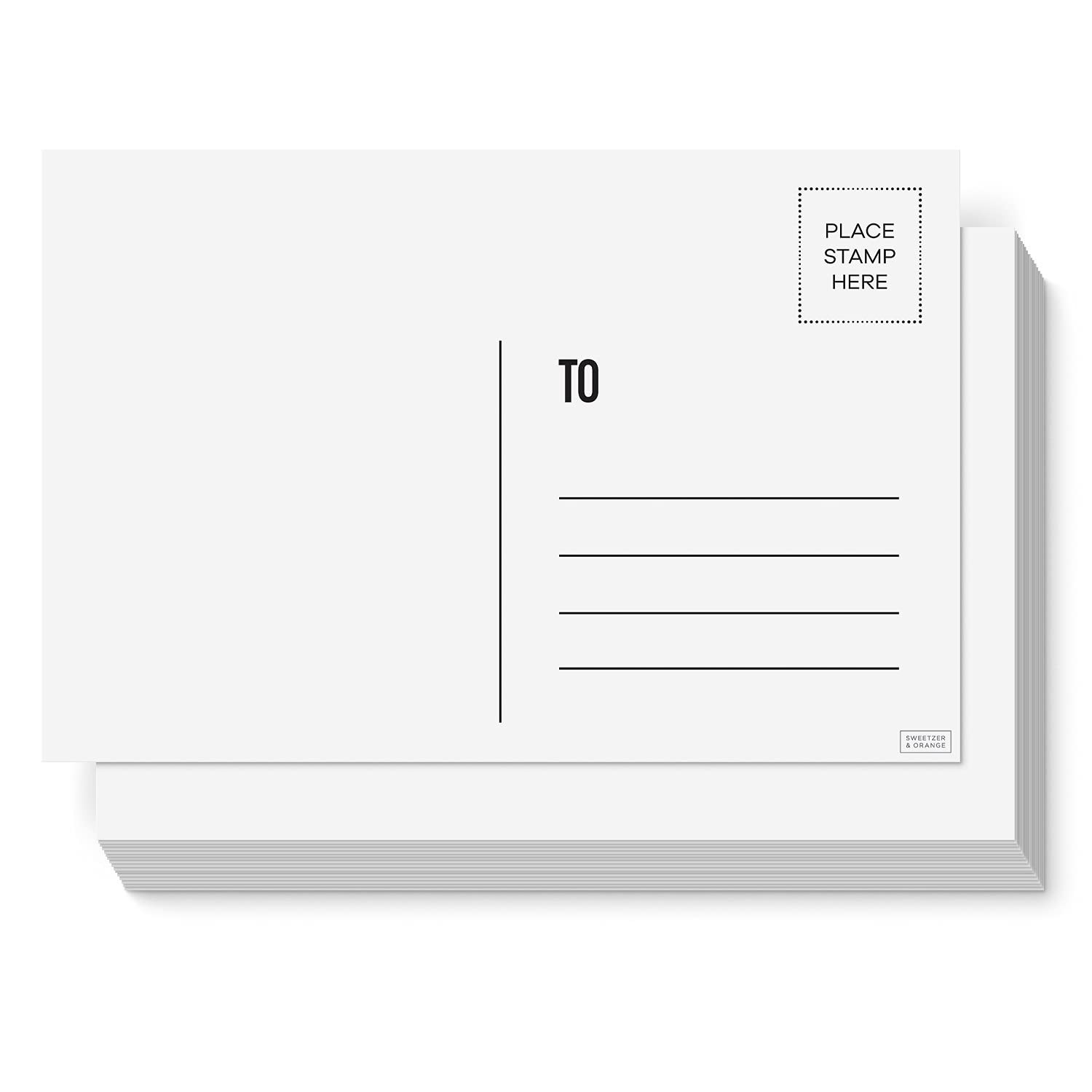 Blank Postcards for Mailing. 60 White 4×6 Mailable Postcards Set. Make Your