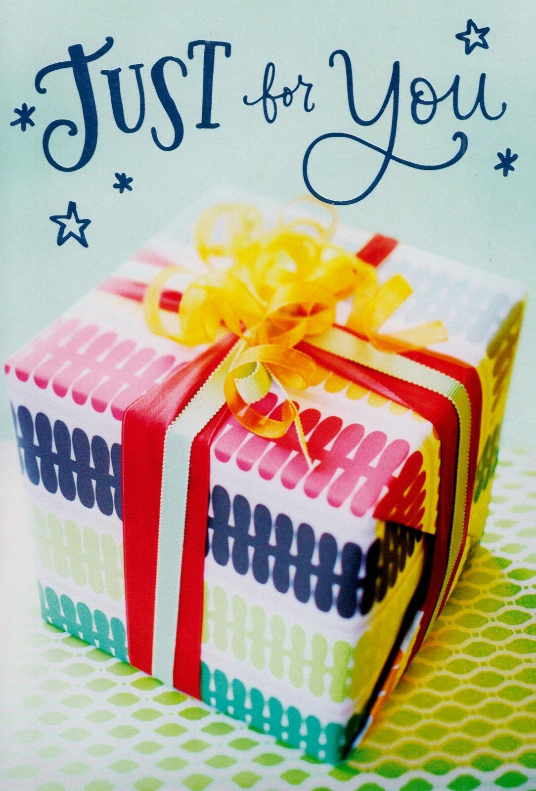 Hallmark Happy Birthday Decorated Yellow Ribbon Gift Box Greeting Card