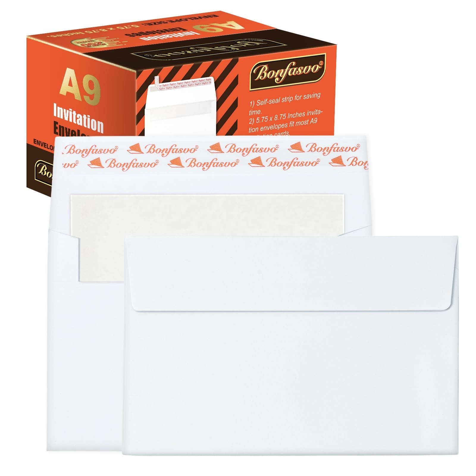 A9 Invitation Envelopes 8.25×5.75 Inch SelfSealing White Stationery 250 PCS