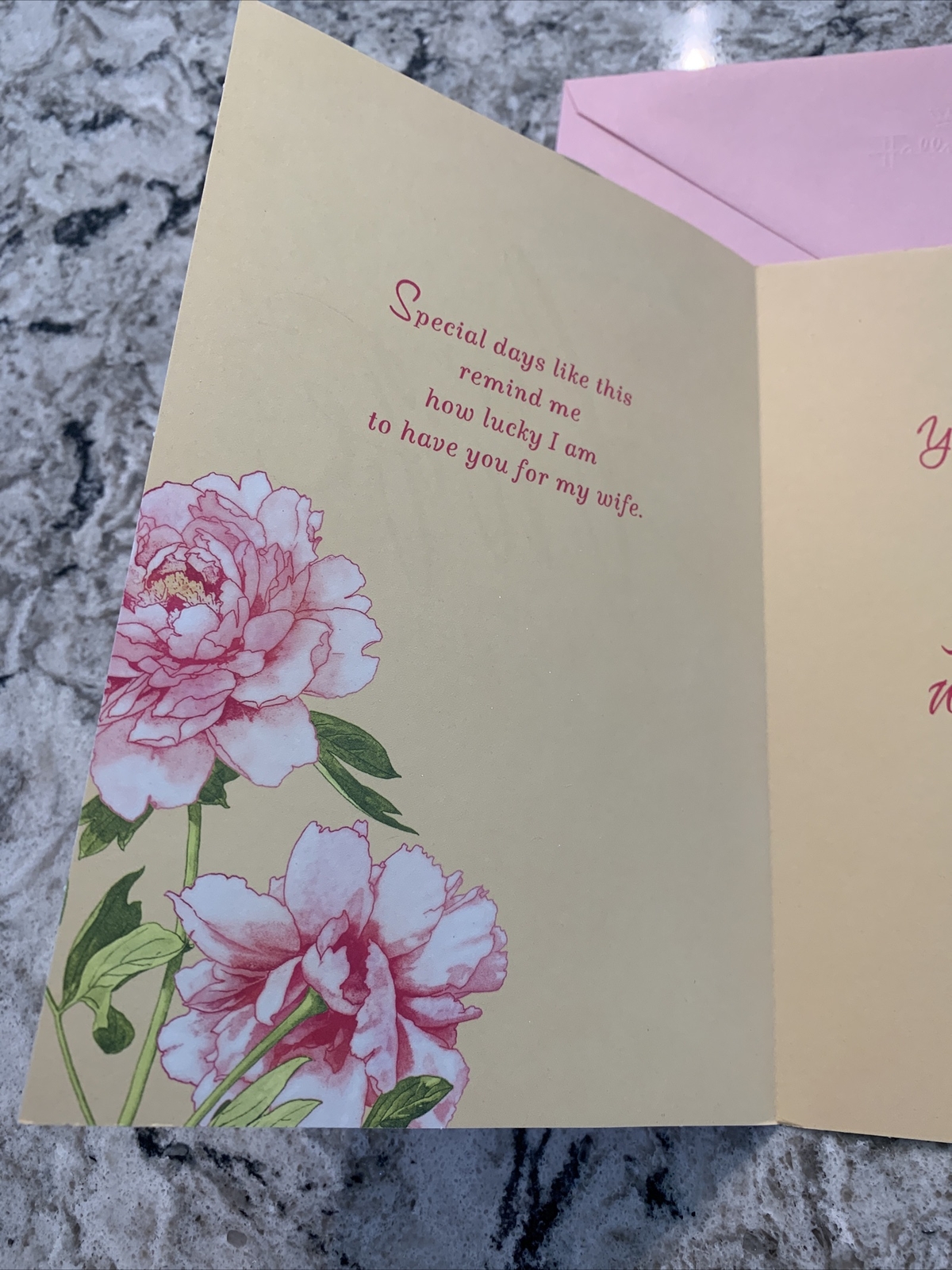 Happy Birthday For My Wife On Her Birthday Flower 5.5”X8” Hallmark Greeting Card