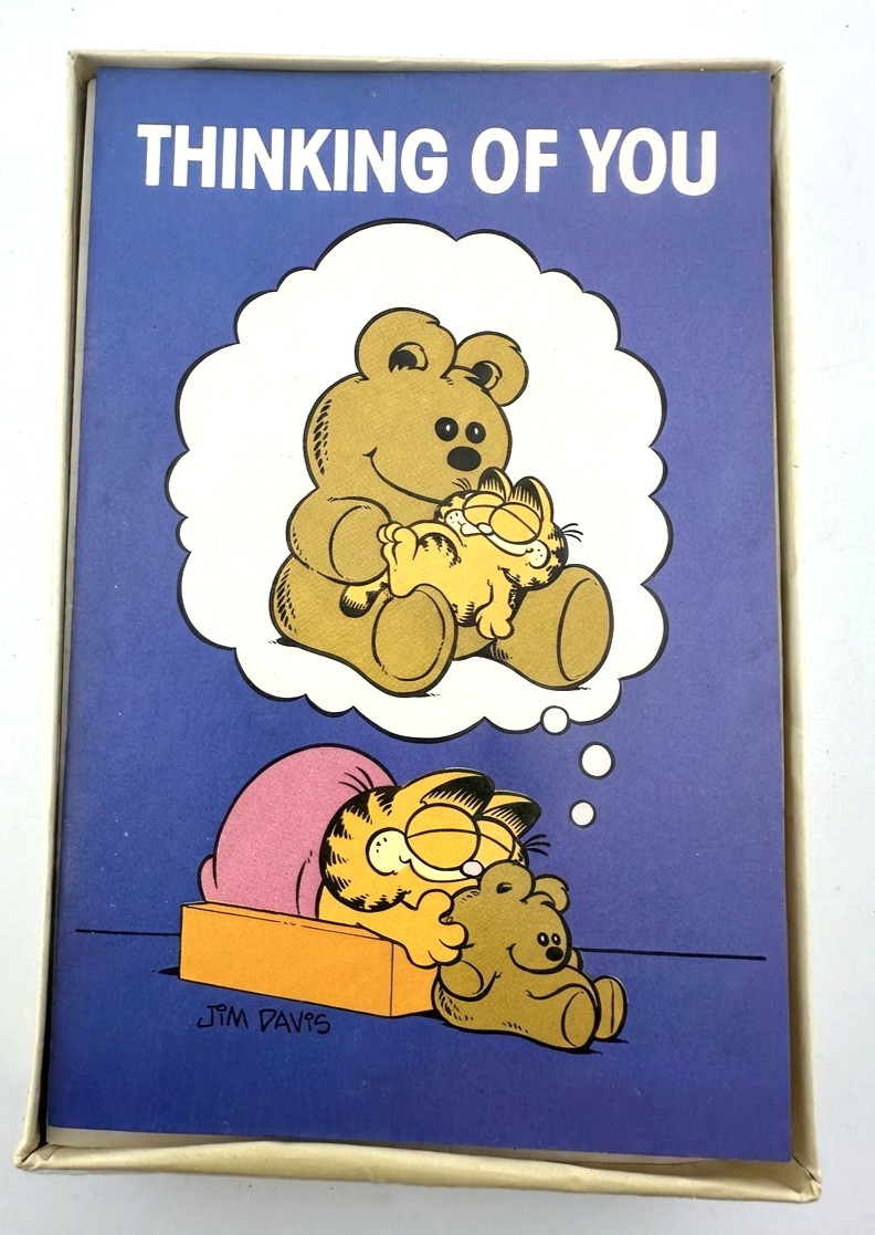 Vintage Garfield Thinking of You Note Cards Set Sealed 1980s Jim Davis Gibson US