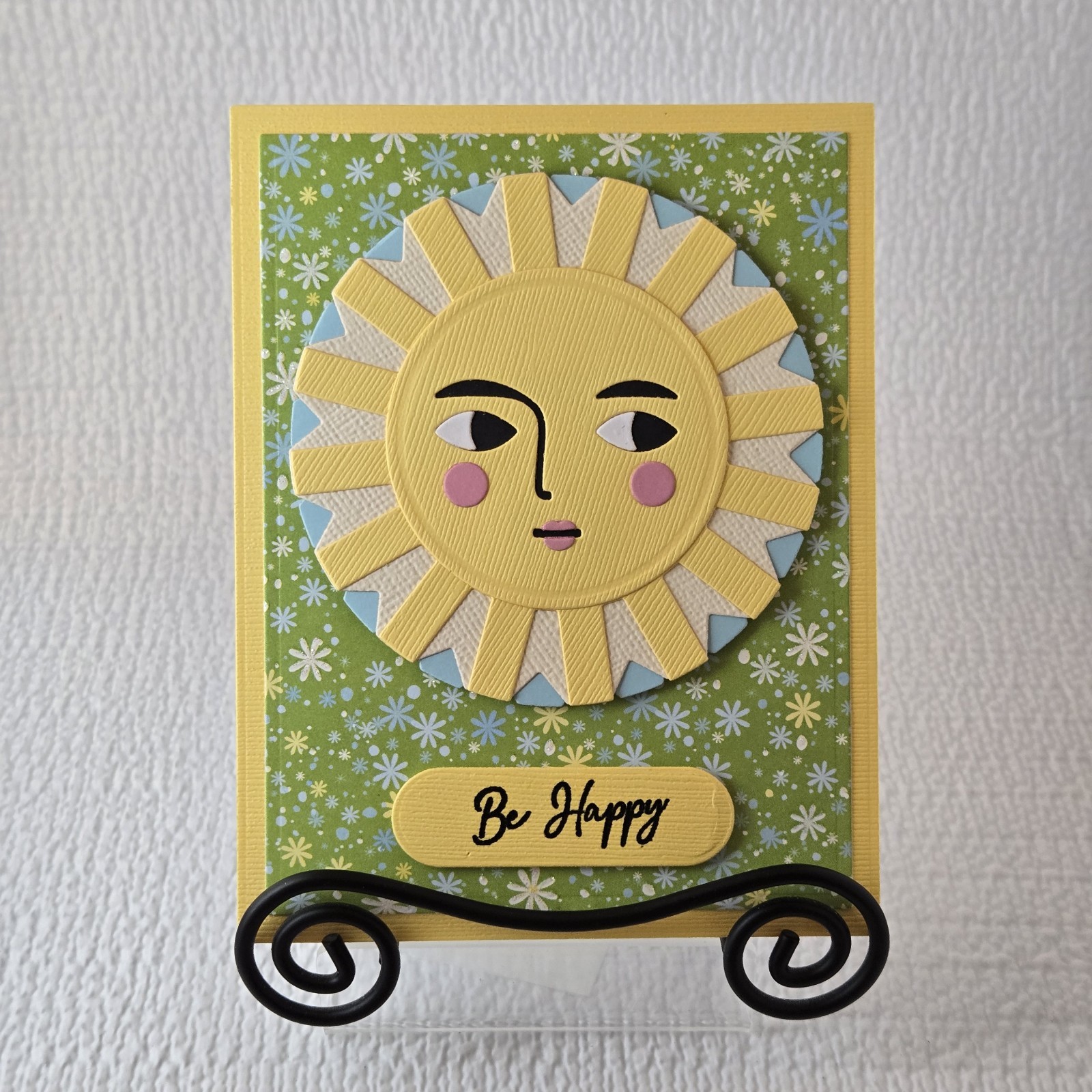 Handmade Any Occasion Greeting Card “Be Happy” Sentiment