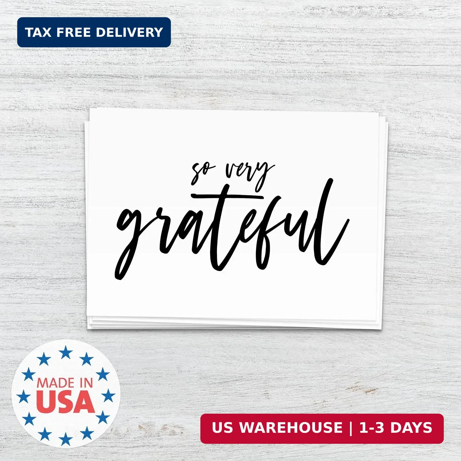 Canopy Street So Very Grateful Thank You Note Cards / 24 Everyday Greeting Cards