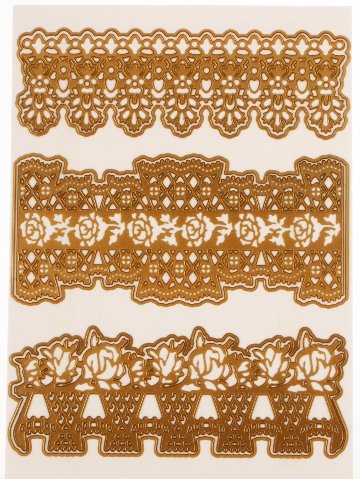 Anna Griffin Lace Border Dies Set of 3 Dies + 3 Shadow Dies with Idea Sheet
