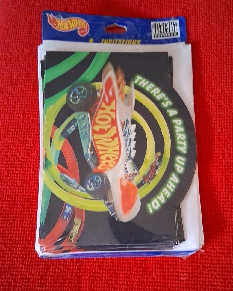1998 Hot Wheels 8 Ct Party Invitations Kit New Old Stock. Sealed It’s a Party