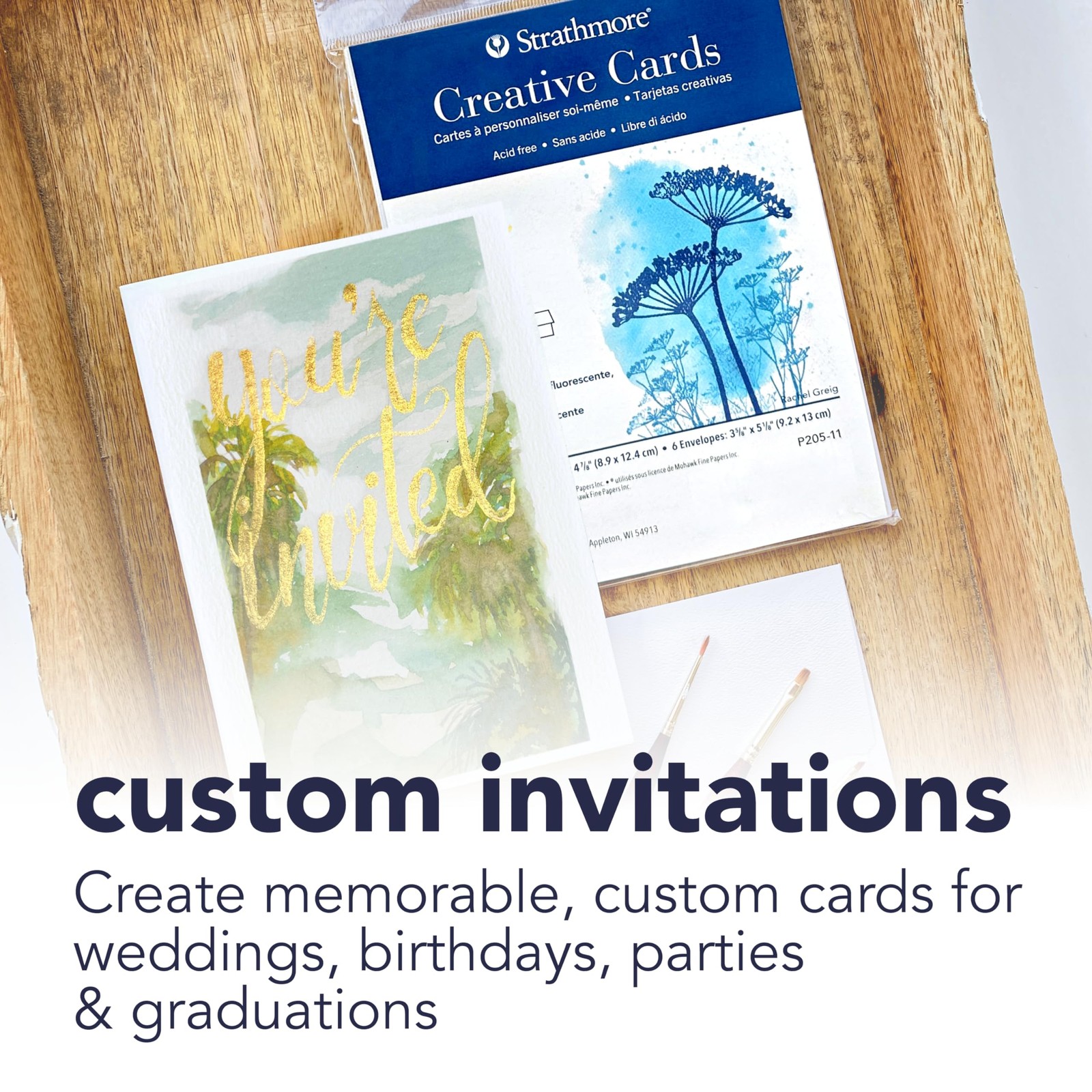 (105-220-1 Full Size Creative Cards, Palm Beach/Plain Edge, 50 Envelopes
