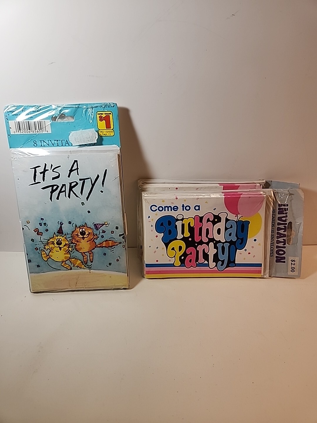 3 Packs Retro 80s Birthday Party Invitations, Envelopes, New, 28 Total