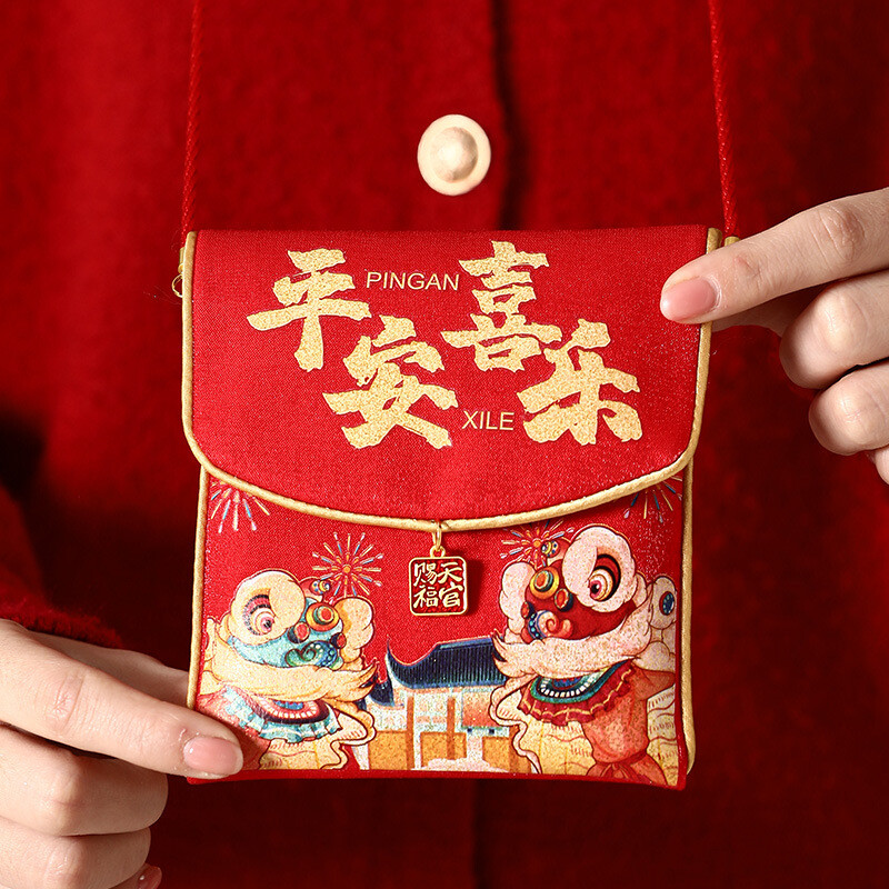 Traditional New Year Red Envelope Lucky Blessing Money Bag Festival Cloth Pocket
