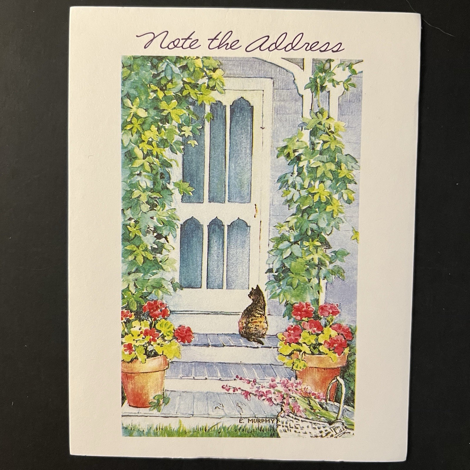 Set of 10 Moving Announcement Cards Garden/Cat Design w/Env/Seals/Stamps BN