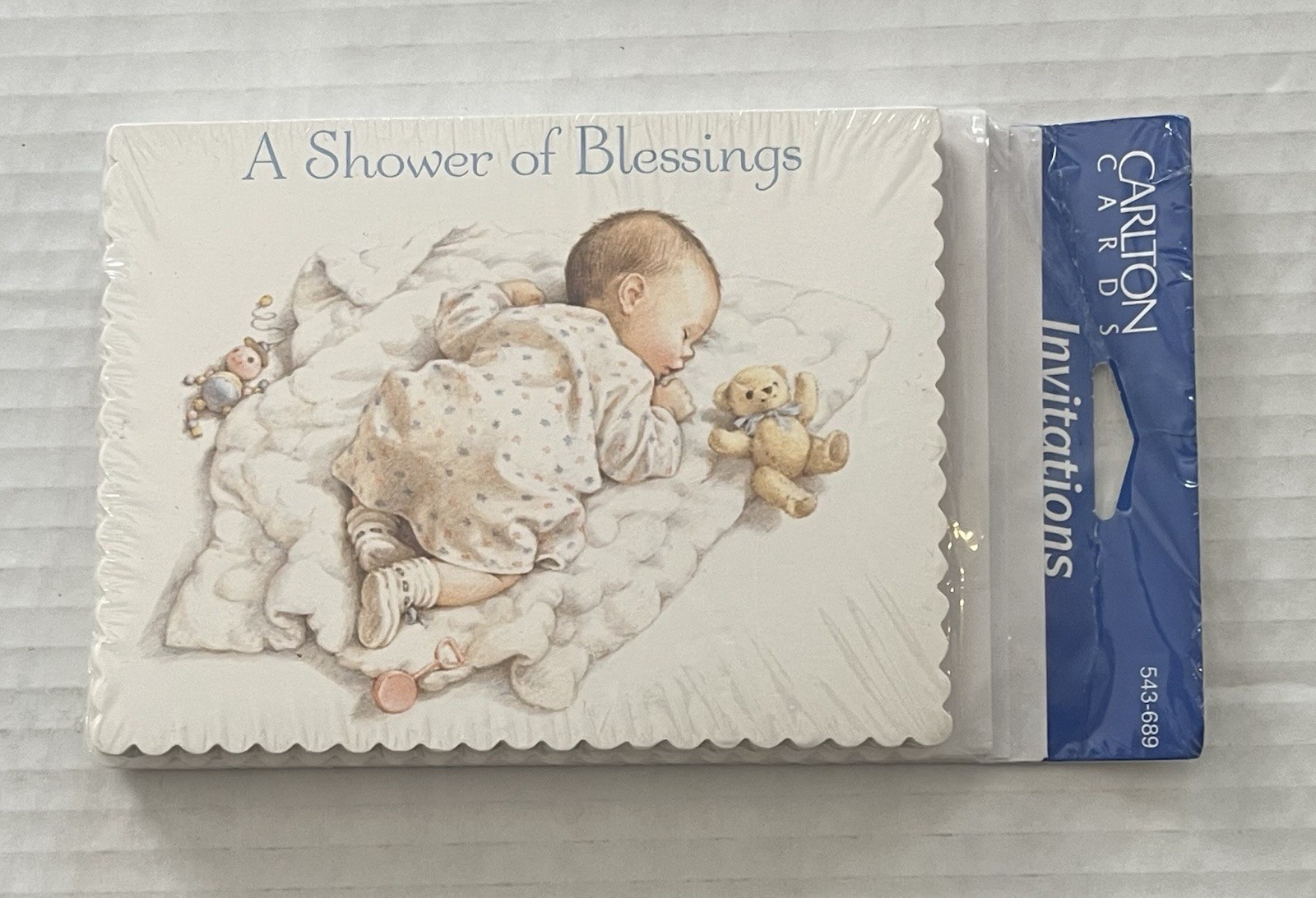 Vintage Carlton Cards Baby Shower Invitations Shower of Blessings 12 Count